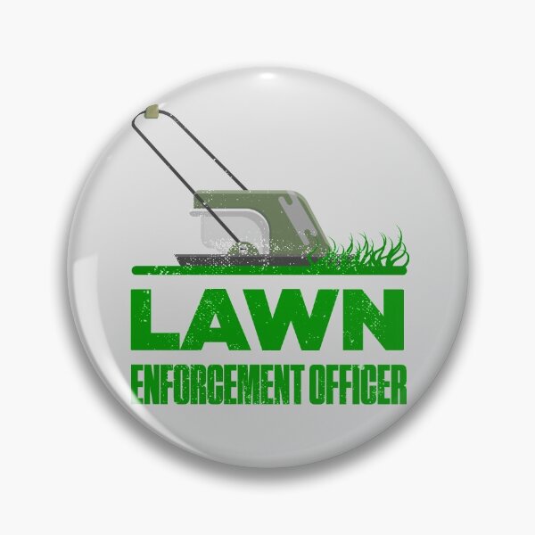 Item preview, Lawn Enforcement Officer With Mover Funny Gardening Distressed designed and sold by artworkbyrihen.