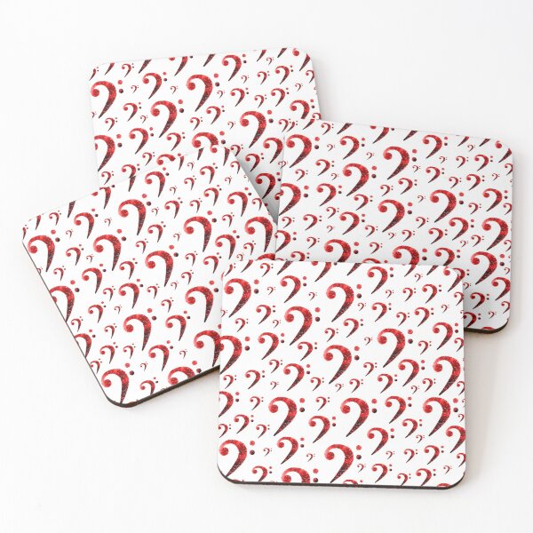 Item preview, Watercolor Music Bass Clef in Red designed and sold by Tara Barnaba.