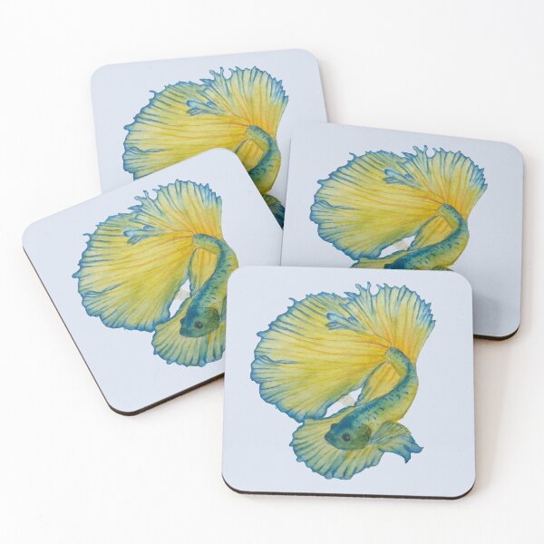 Item preview, Yellow and Blue Betta fish designed and sold by ClaraFied.