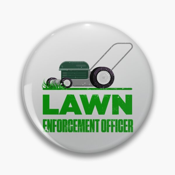 Item preview, Lawn Enforcement Officer With Mover Funny Gardening Distressed designed and sold by artworkbyrihen.
