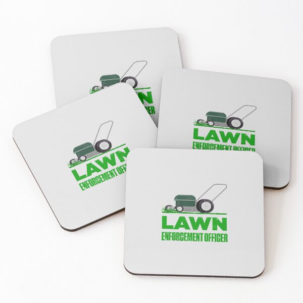 Item preview, Lawn Enforcement Officer With Mover Funny Gardening Distressed designed and sold by artworkbyrihen.