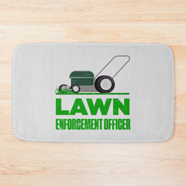 Item preview, Lawn Enforcement Officer With Mover Funny Gardening Distressed designed and sold by artworkbyrihen.