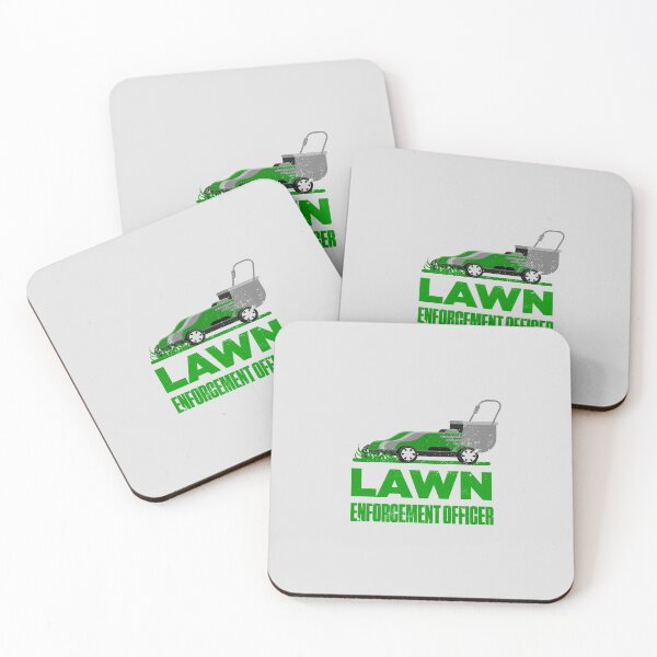 Item preview, Lawn Enforcement Officer With Mover Funny Gardening Distressed designed and sold by artworkbyrihen.