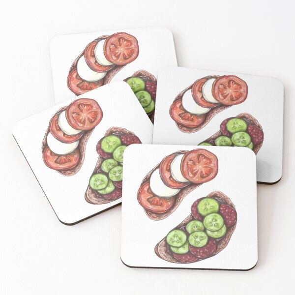 Item preview, Delicious toasts food hand drawn illustration designed and sold by tanyatej.