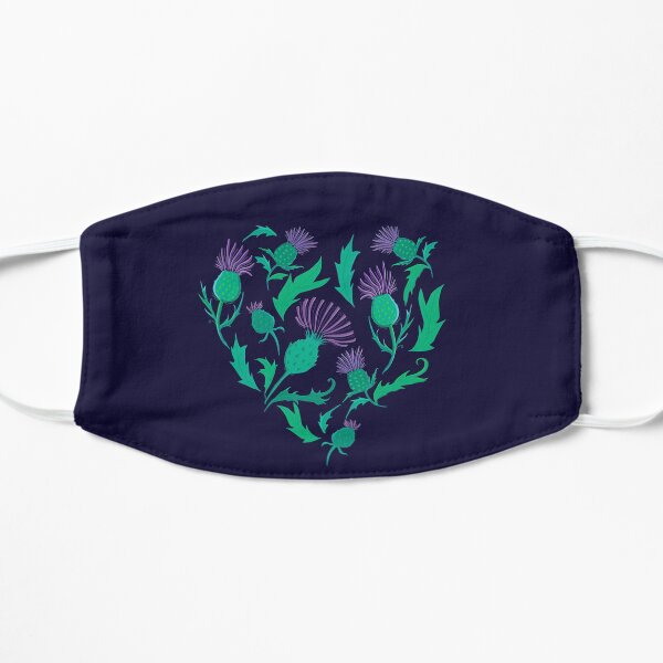 Scottish Thistle Heart Flat Mask