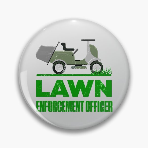 Item preview, Lawn Enforcement Officer With Mover Funny Gardening Distressed designed and sold by artworkbyrihen.