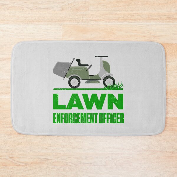 Item preview, Lawn Enforcement Officer With Mover Funny Gardening Distressed designed and sold by artworkbyrihen.