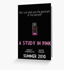 A Study In Pink poster Greeting Card