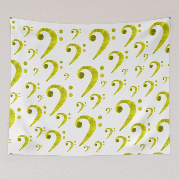 Item preview, Acuarela Música Bass Clef en amarillo designed and sold by Tara Barnaba.