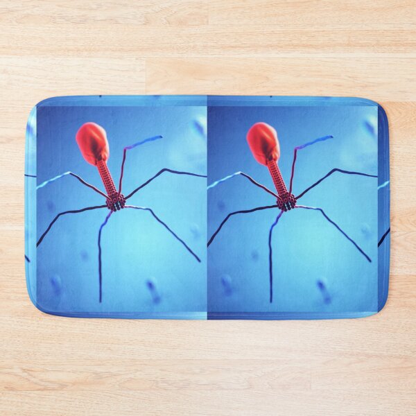 Item preview, 3D ATTACK OF BACTERIOPHAGE MICROSCOPIC IMAGE PHOTO..Microbiology designed and sold by Hippiesole.