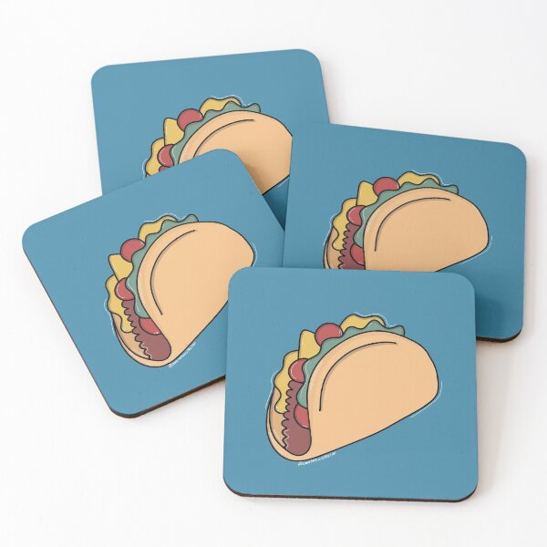 Taco Illustration Coasters (Set of 4)