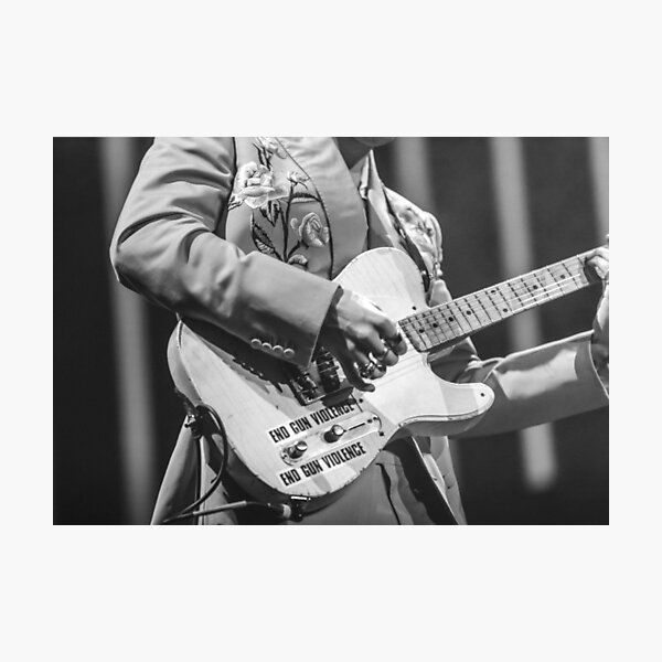 Black and White Guitar Photographic Print
