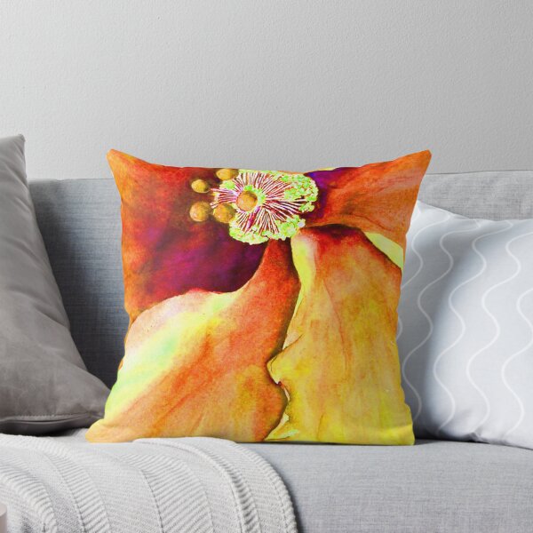 Item preview, Yellow Hibiscus Floral Beauty, Watercolor Original Art, Floral painting, Georgia O'Keeffe style art designed and sold by dianecita.