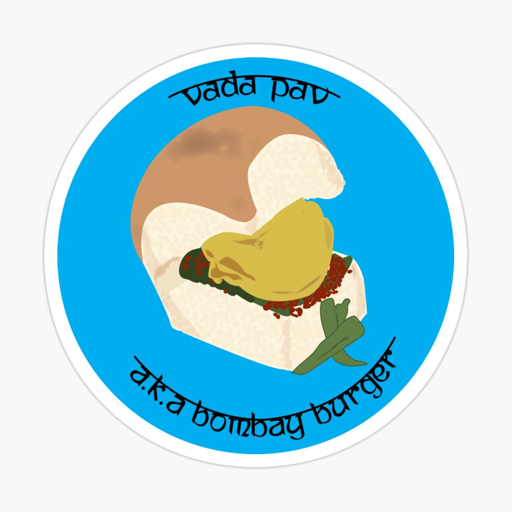 Premium Vector | Vada pav logo street food vector mumbai bun bread with  fried potato dumpling and spicy herbs label