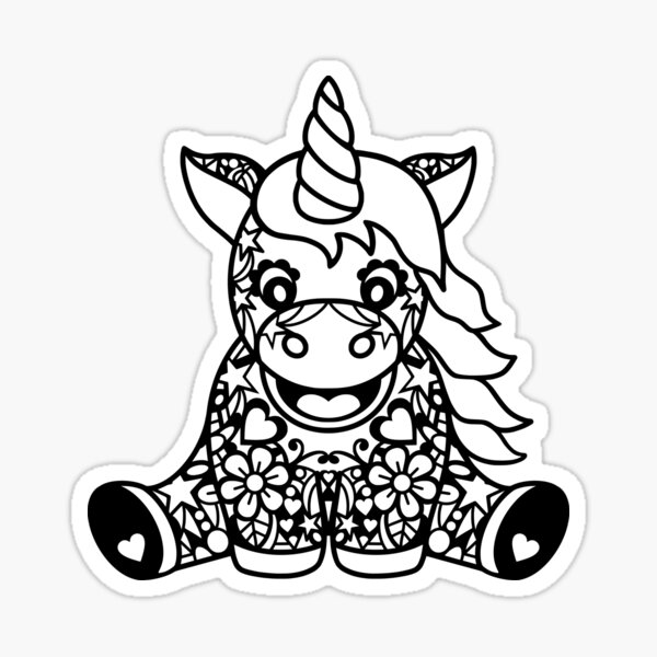 Download Unicorn Zentangle Stickers Redbubble