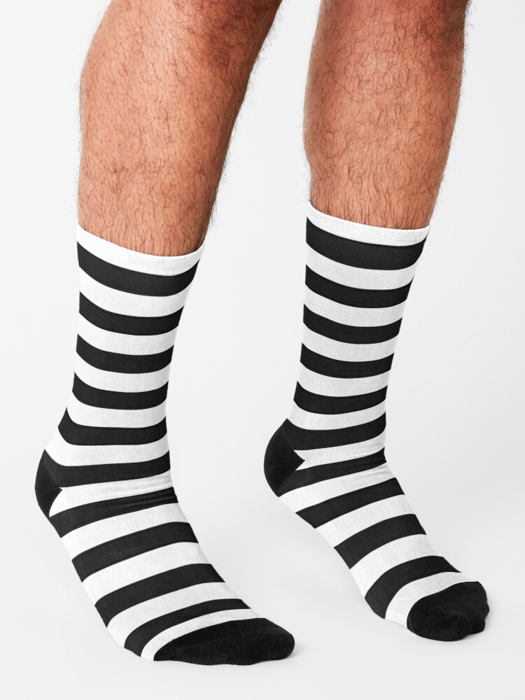 white socks with black stripes