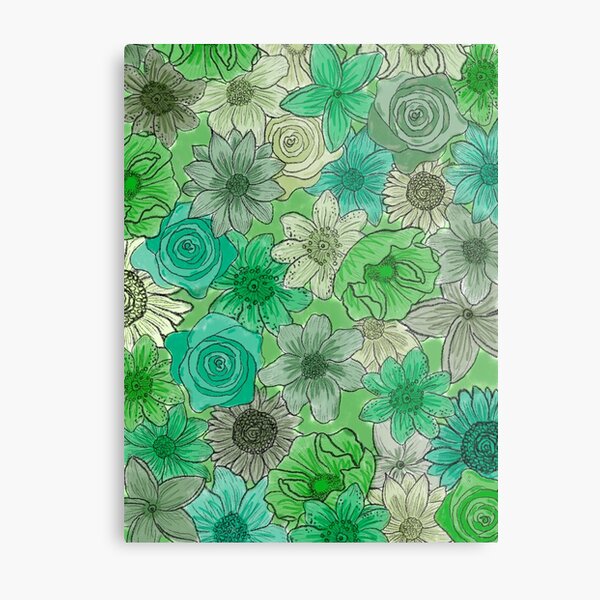 Green Floral background Metal Print