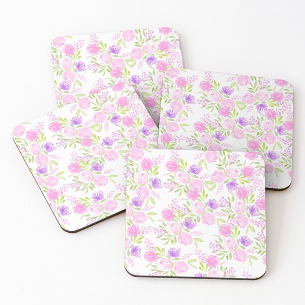 Item preview, Rosa púrpura peonías florales florales acuarela designed and sold by GirlyTrend.