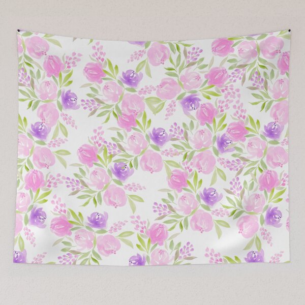 Item preview, Rosa púrpura peonías florales florales acuarela designed and sold by GirlyTrend.