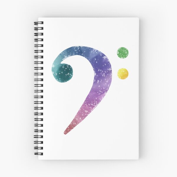 Item preview, Watercolor Music Bass Clef in Multi Color designed and sold by Tara Barnaba.