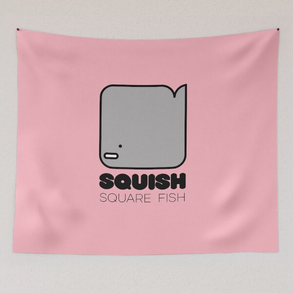 Item preview, Fun Fish Squish Square Fish Pink designed and sold by Quooki.