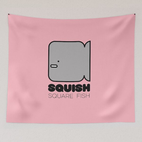 Item preview, Fun Fish Squish Square Fish Pink designed and sold by Quooki.
