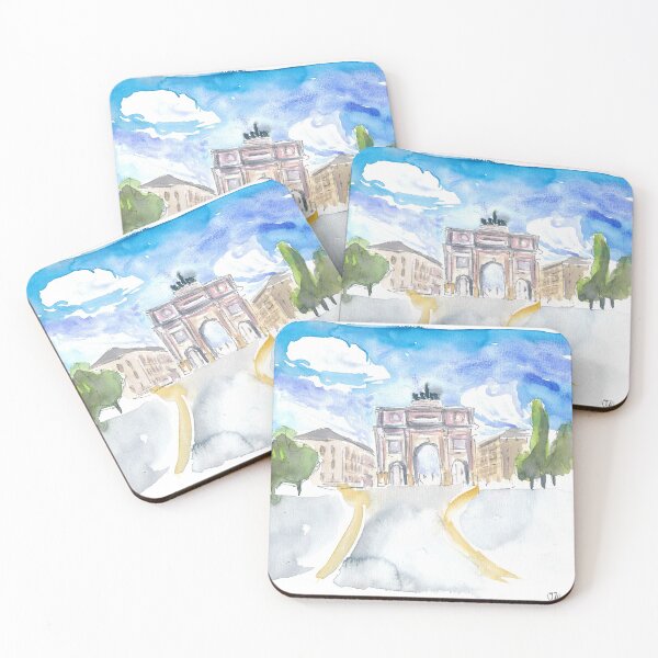 Item preview, Munich Schwabing Ludwig Street Scene with Victory Gate designed and sold by artshop77.