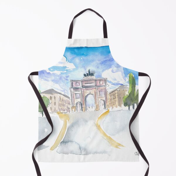 Item preview, Munich Schwabing Ludwig Street Scene with Victory Gate designed and sold by artshop77.