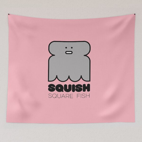 Item preview, Fun Fish Squish Square Fish Pink designed and sold by Quooki.