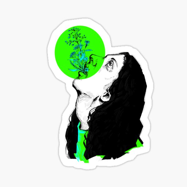 Green Flowers Sticker
