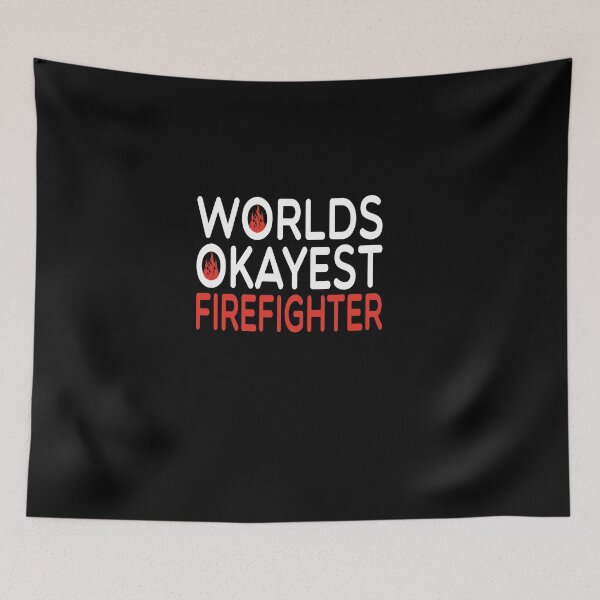 Item preview, worlds okayest Firefighter  /Firefighter Gift /Fire Fighter / Firefighting  Fireman Apparel Gift Wife Girlfriend - Funny Firefighter Gift watercolor style idea design designed and sold by Chamssou.