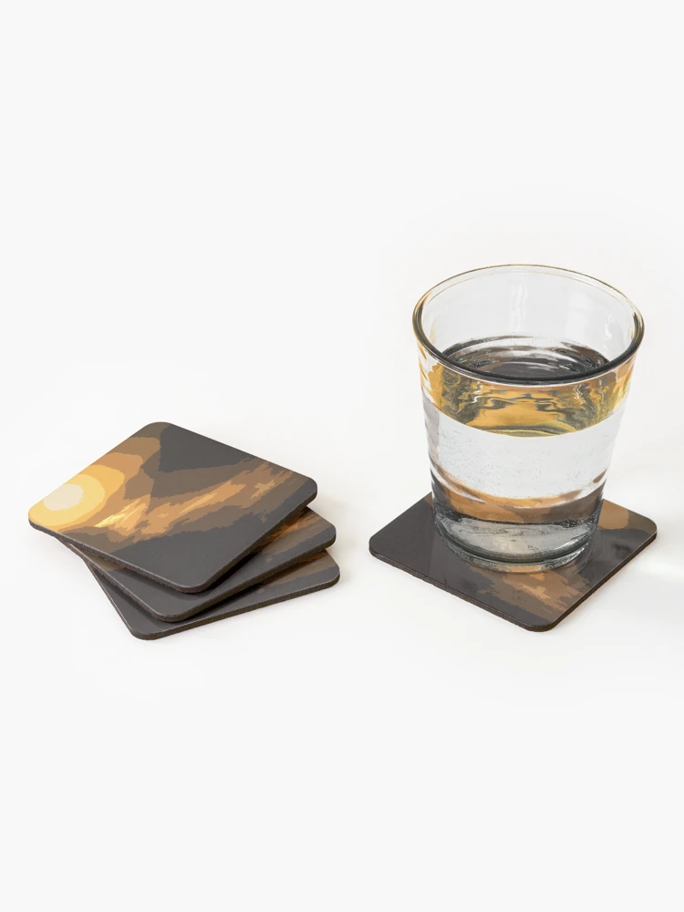 Thumbnail 2 of 5, Coasters (Set of 4), Abstract High Contrast Sunset designed and sold by AbstractIdeas.