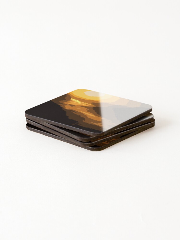 Thumbnail 4 of 5, Coasters (Set of 4), Abstract High Contrast Sunset designed and sold by AbstractIdeas.