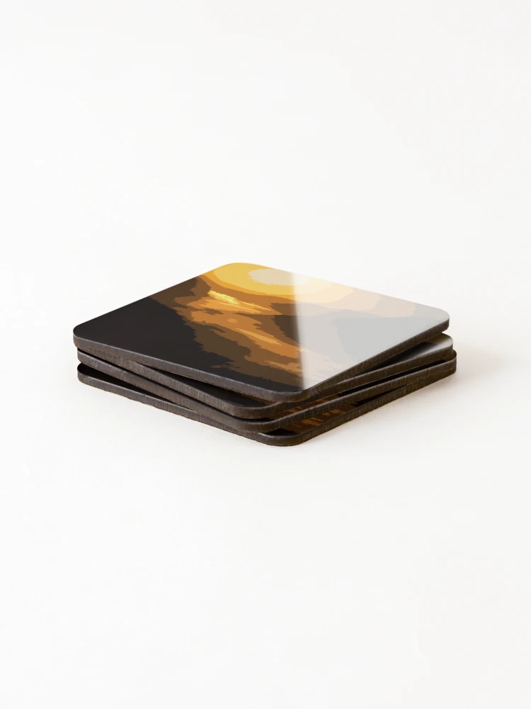 Thumbnail 4 of 5, Coasters (Set of 4), Abstract High Contrast Sunset designed and sold by AbstractIdeas.