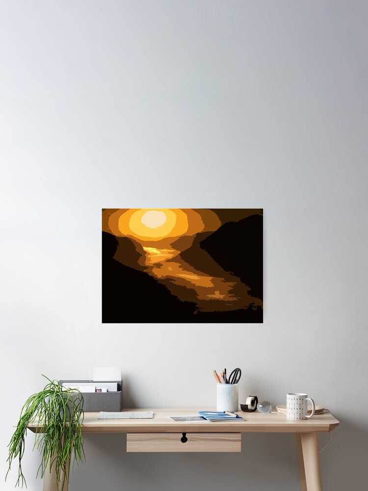 Thumbnail 2 of 3, Poster, Abstract High Contrast Sunset designed and sold by AbstractIdeas.