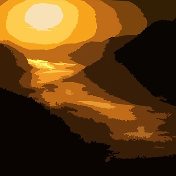 Artwork thumbnail, Abstract High Contrast Sunset by AbstractIdeas