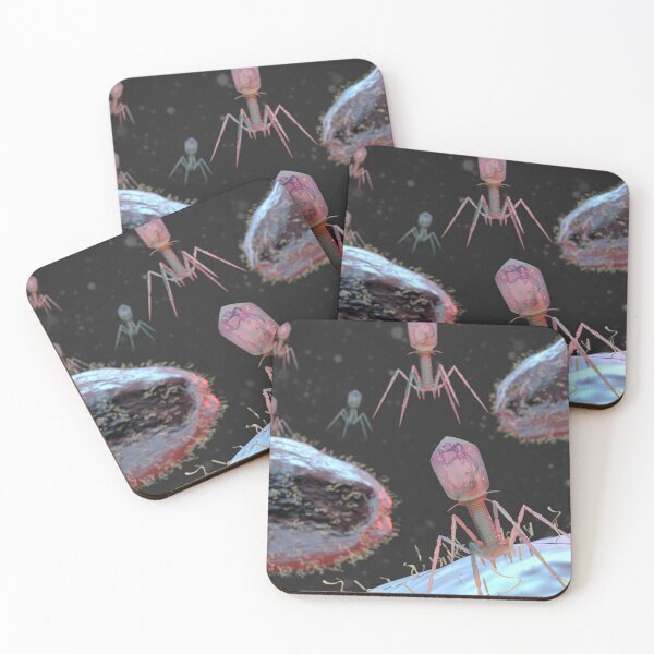 Item preview, ALIEN LIKE INVASION-BACTERIOPHAGES MICROSCOPE CONCEPTUAL IMAGE designed and sold by Hippiesole.