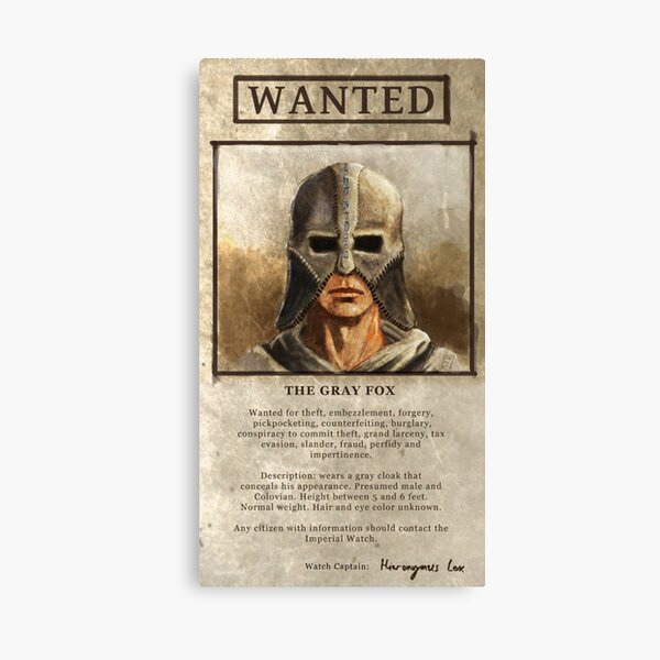 Wanted: The Gray Fox Canvas Print