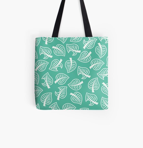 Animal Crossing New Horizon inspiré du motif de feuilles Tote bag doublé