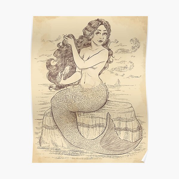 Vintage Mermaid Poster