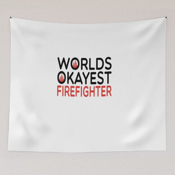 Item preview, worlds okayest Firefighter  /Firefighter Gift /Fire Fighter / Firefighting  Fireman Apparel Gift Wife Girlfriend - Funny Firefighter Gift watercolor style idea design designed and sold by Chamssou.