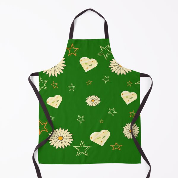 Aperçu de l'œuvre marguerite jaune coeur étoiles fond vert créée et vendue par miaterinka.