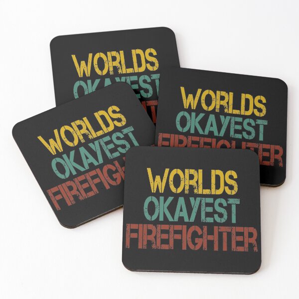 Item preview, worlds okayest Firefighter  /Firefighter Gift /Fire Fighter / Firefighting  Fireman Apparel Gift Wife Girlfriend - Funny Firefighter Gift vintage style idea design designed and sold by Chamssou.