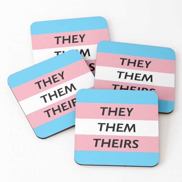 Item preview, THEY THEM THEIRS Pronoun Trans Flag designed and sold by cjdesigns7.