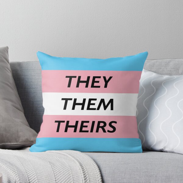 Item preview, THEY THEM THEIRS Pronoun Trans Flag designed and sold by cjdesigns7.