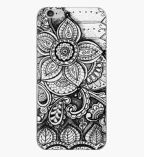 Gorgeous Mandala Damask Art in Black and White Ink Illustration on Watercolor Paper iPhone-Hülle & Cover