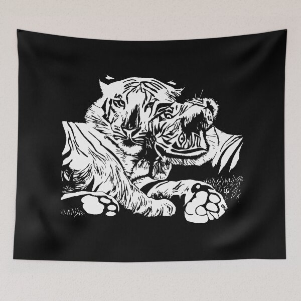 Item preview, Two Mystical White Tigers Relaxing designed and sold by by-azul.