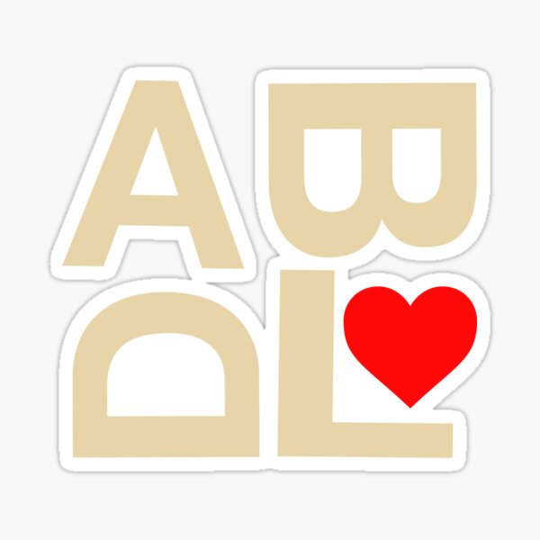ABDL heart text peach Sticker