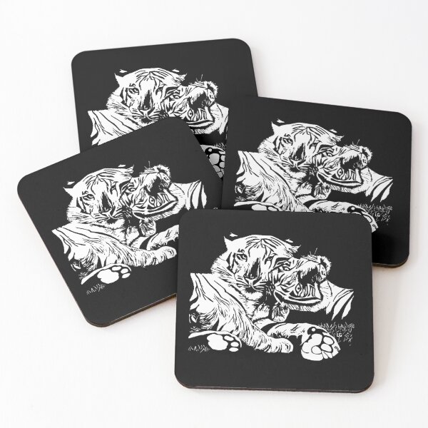 Item preview, Two Mystical White Tigers Relaxing designed and sold by by-azul.