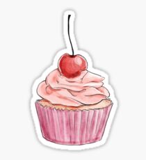 Fancy Pink Cupcake Sticker